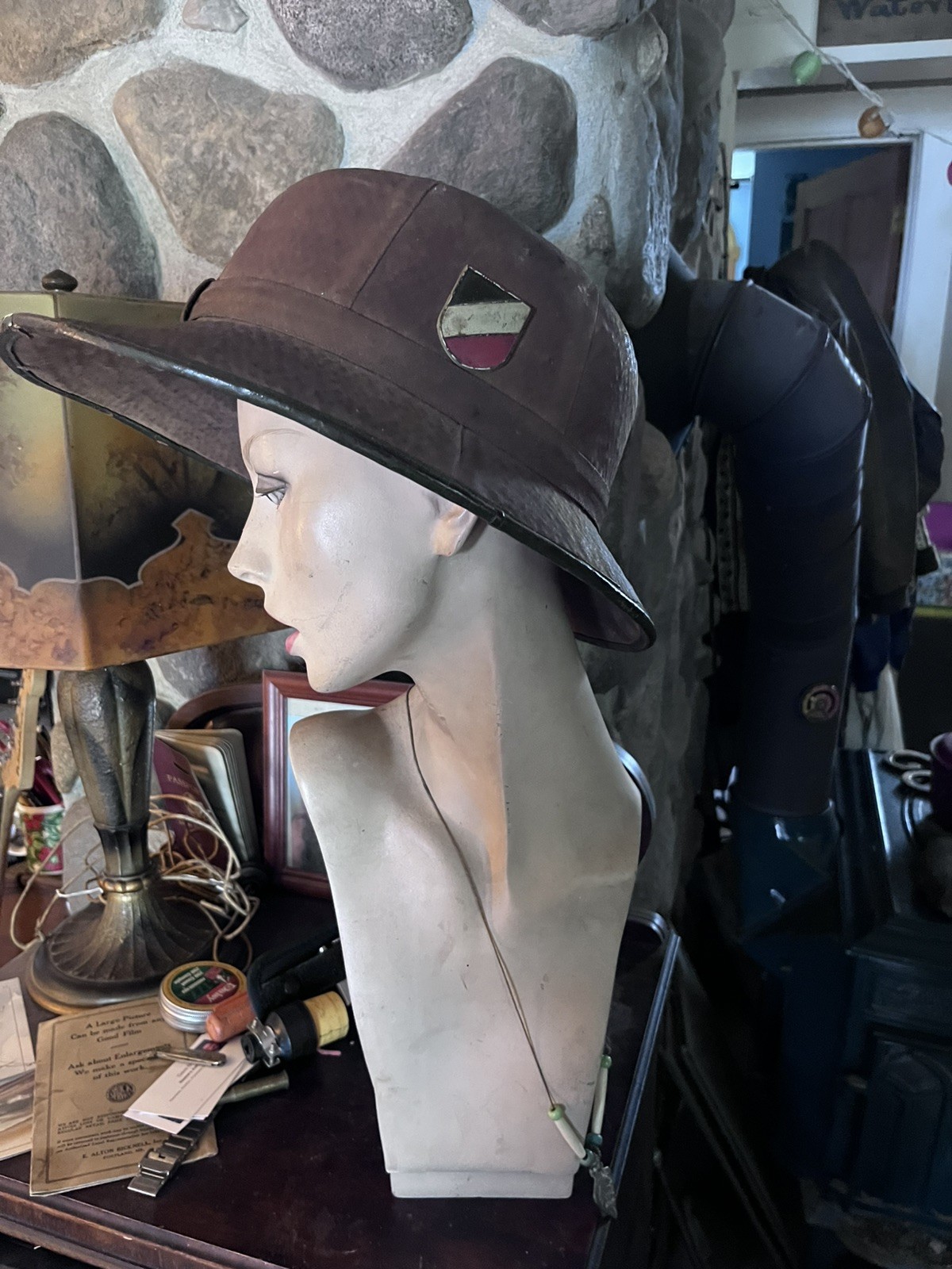 Antique WW2 Military Pith Hat Helmet Antique WW2 Military Pith Hat Helmet