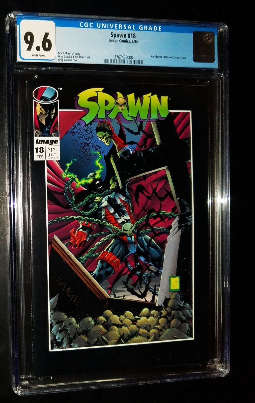 SPAWN CGC #18 1994 Image Comics CGC 9.6 NM+ White Pages KEY ISSUE 0626