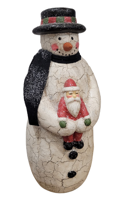 Snowman Santa Large Folk Art Decoration