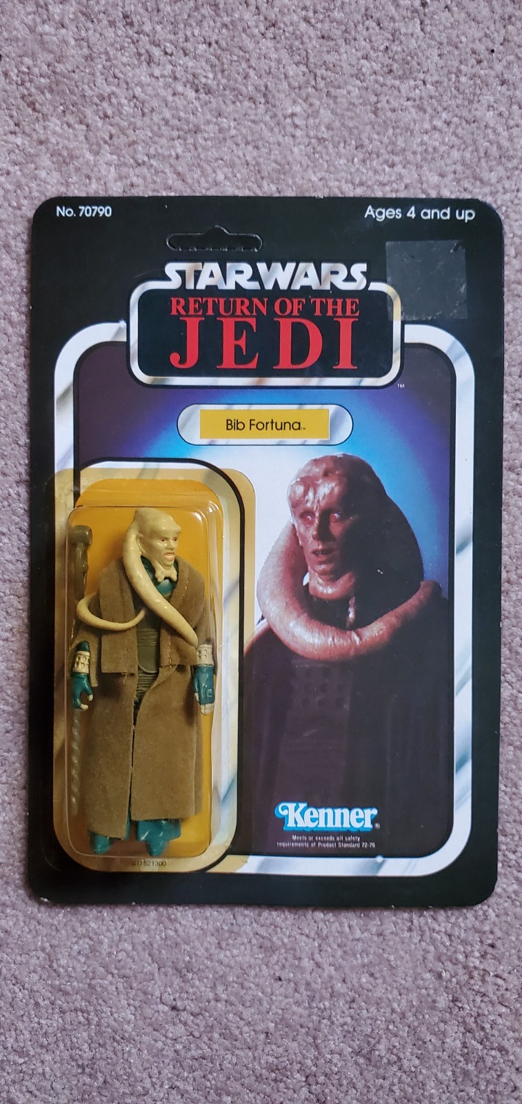 UNPUNCHED, New, Vintage, Orig: 1983 Star Wars ROTJ: BIB FORTUNA - 65 back Kenner