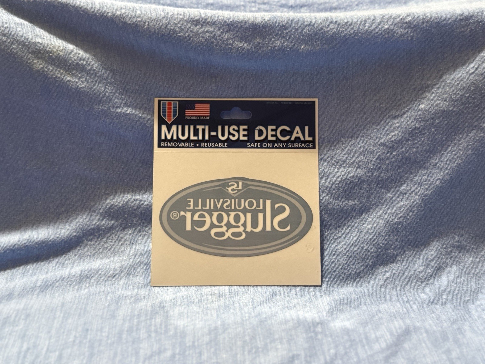 Louisville Slugger Design Gray Oval Reusable Decal