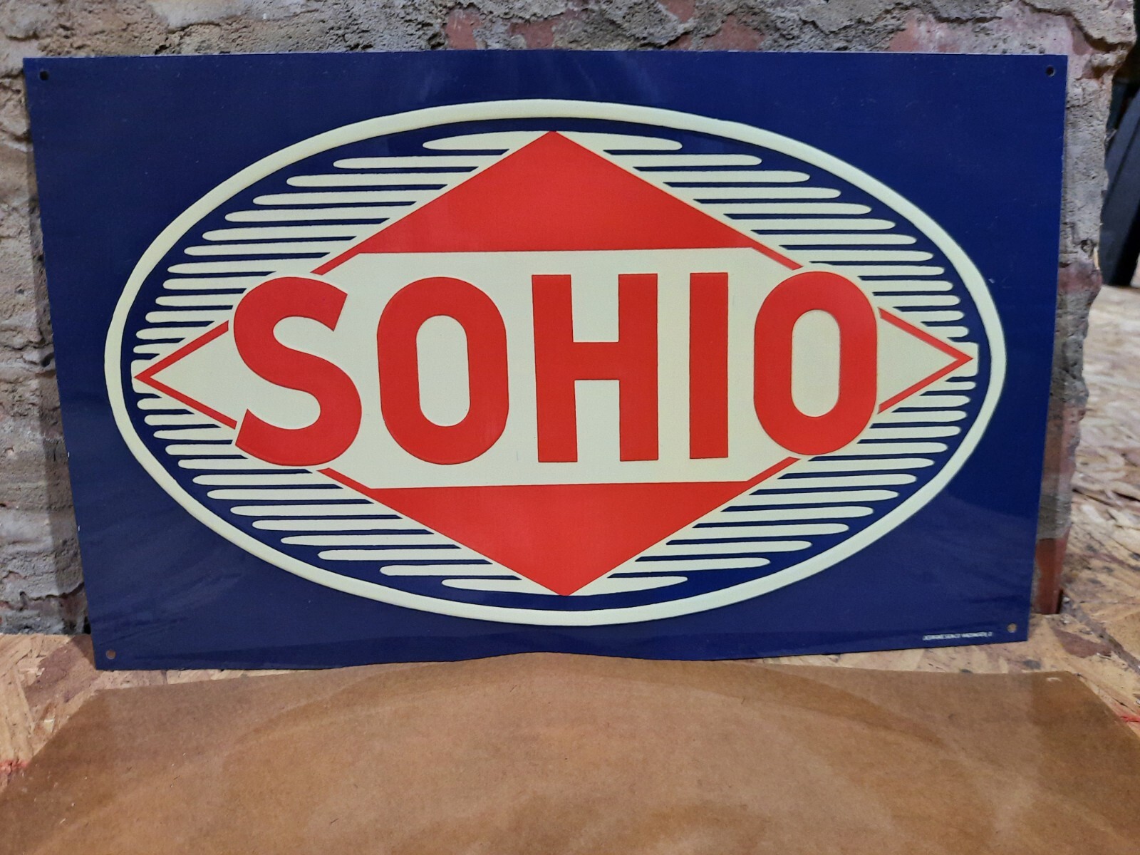 SCARCE NEW OLD STOCK NOS EMBOSSED SOHIO STANDARD OIL OF OHIO METAL SIGN MCA SIGN SCARCE NEW OLD STOCK NOS EMBOSSED SOHIO STANDARD OIL OF OHIO METAL SIGN MCA SIGN