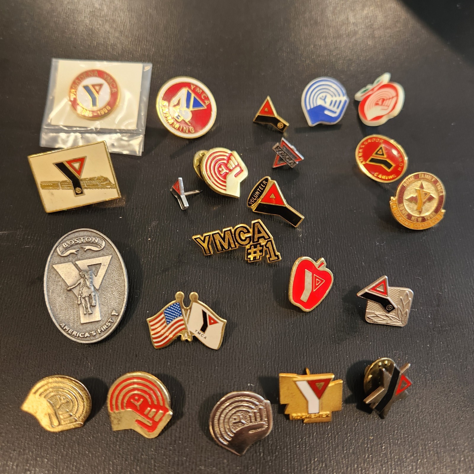 Vintage YMCA Pin Lot Collection Of 22- Multi-Era Logo Pins Volunteer Boston, NY Vintage YMCA Pin Lot Collection Of 22- Multi-Era Logo Pins Volunteer Boston, NY