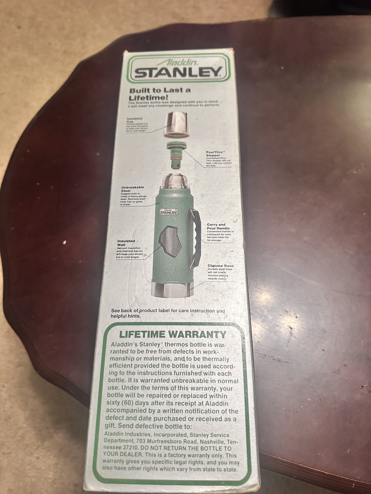 Vintage 1978 Aladdin Stanley Thermos Green 1 Quart A944 DH New in Box Vintage 1978 Aladdin Stanley Thermos Green 1 Quart A944 DH New in Box