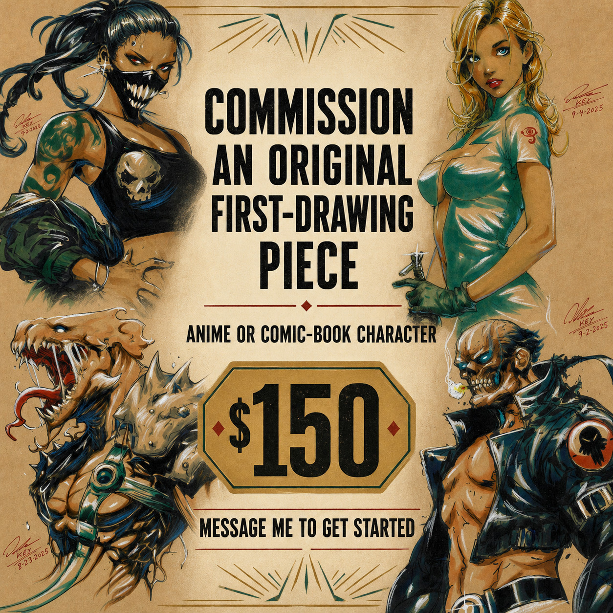 Commission Original Art Illustration Signed 8.5x11 | Art by Keyeske Commission Original Art Illustration Signed 8.5x11 | Art by Keyeske
