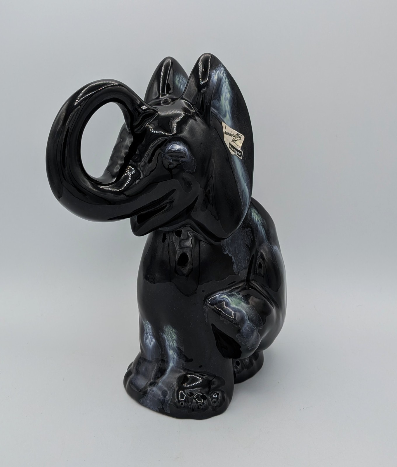 Vintage Royal Haeger Black Elephant Planter 509 MCM Ceramic Figurine w/Label Tag Vintage Royal Haeger Black Elephant Planter 509 MCM Ceramic Figurine w/Label Tag