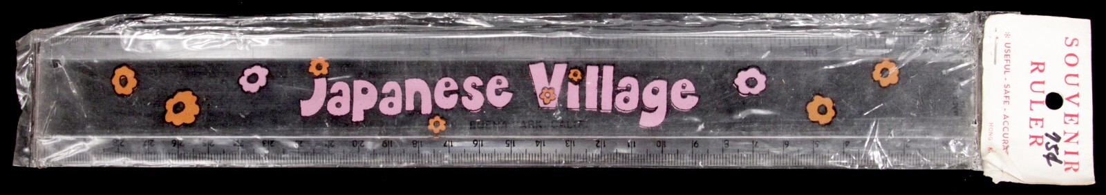 Vintage 1970's Clear Plastic Ruler Japanese Village Buena Park Amusement Park Vintage 1970's Clear Plastic Ruler Japanese Village Buena Park Amusement Park