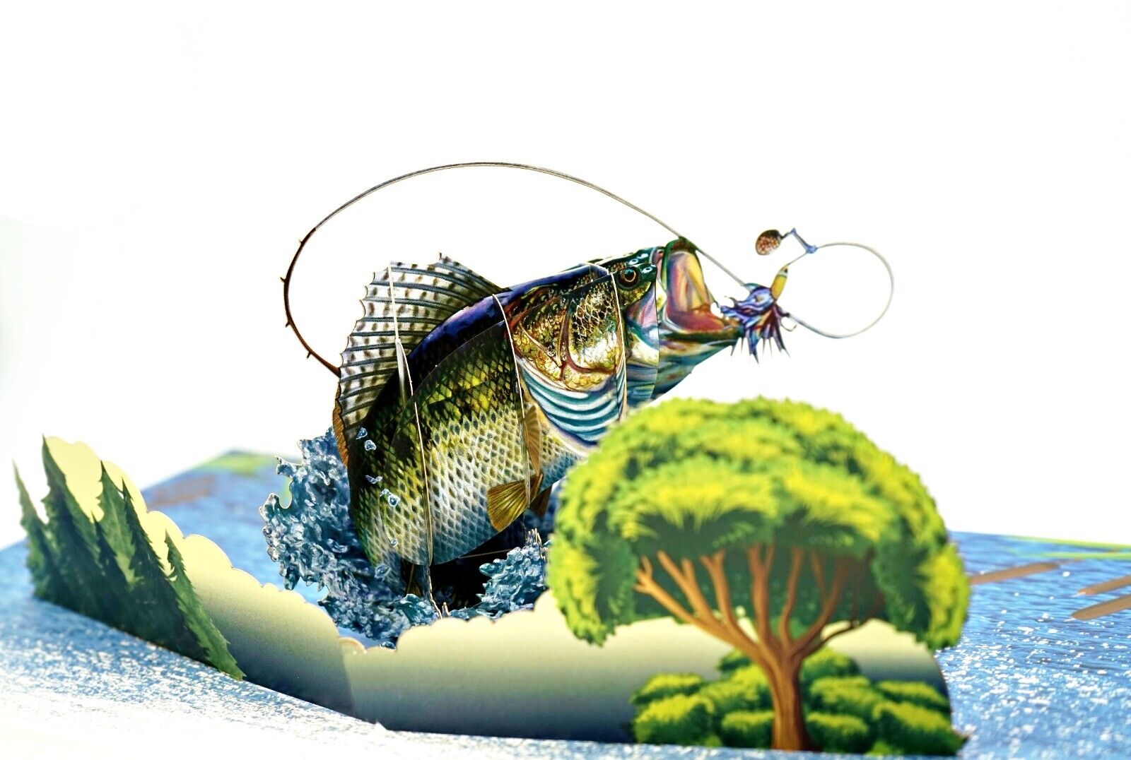 Fishing Pop Up 3D Card Handmade Pop Up Fisherman Birthday/Fathers Day Card