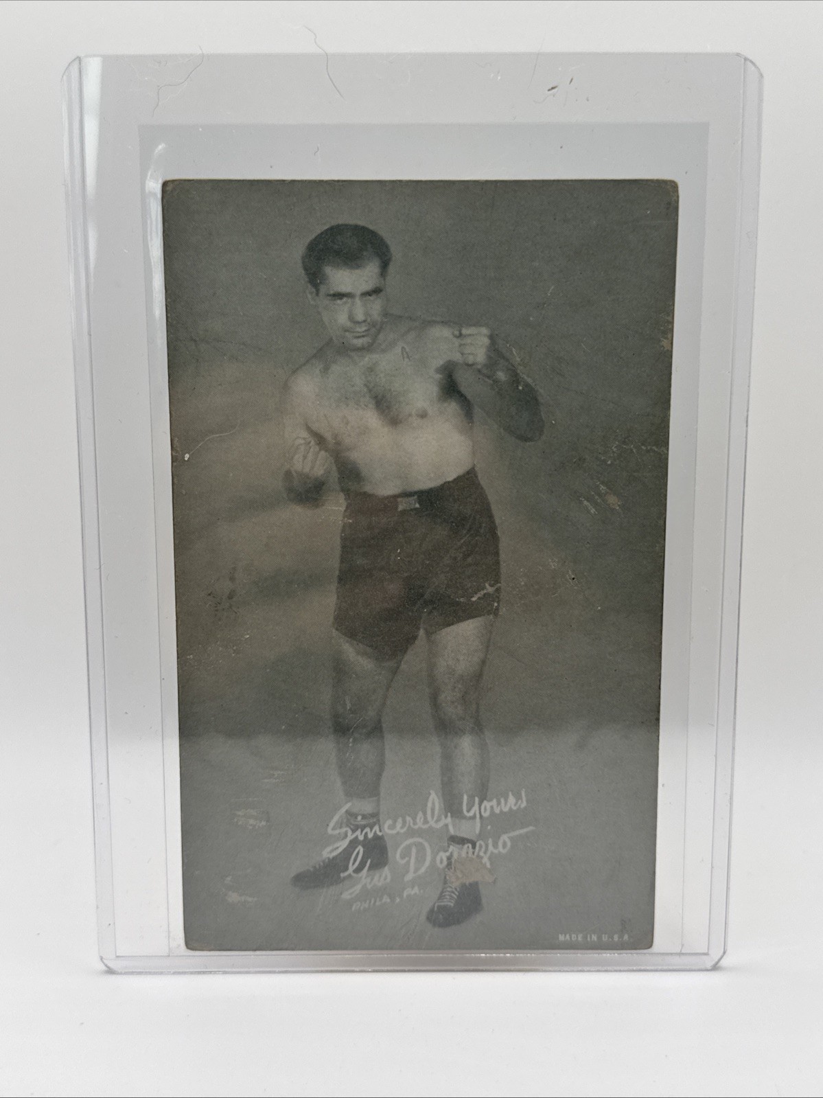 Vintage Gus Dorazio Exhibit Supply Boxing Card Penny Arcade 1947-66 Rare Vintage Gus Dorazio Exhibit Supply Boxing Card Penny Arcade 1947-66 Rare