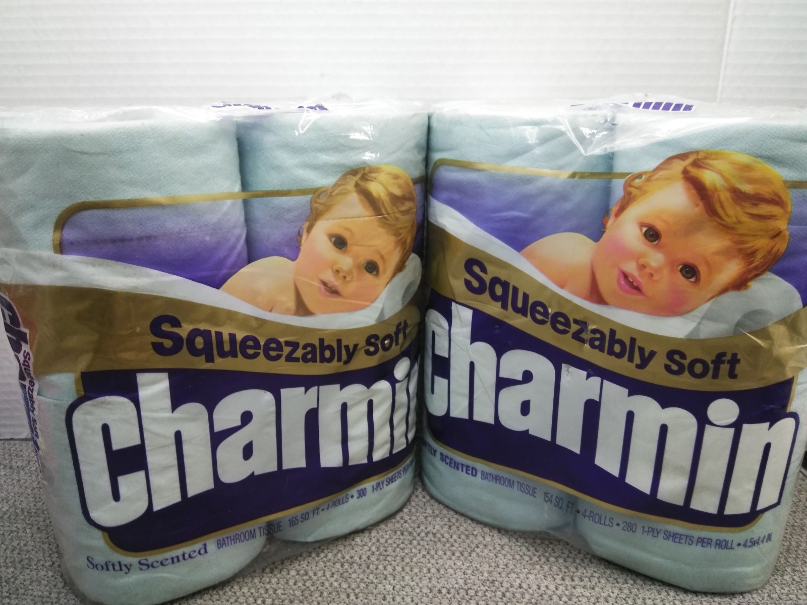VTG. 1988 Charmin Bathroom Tissue 4-Rolls EA Blue Toilet Paper (2PK) PROP VTG. 1988 Charmin Bathroom Tissue 4-Rolls EA Blue Toilet Paper (2PK) PROP