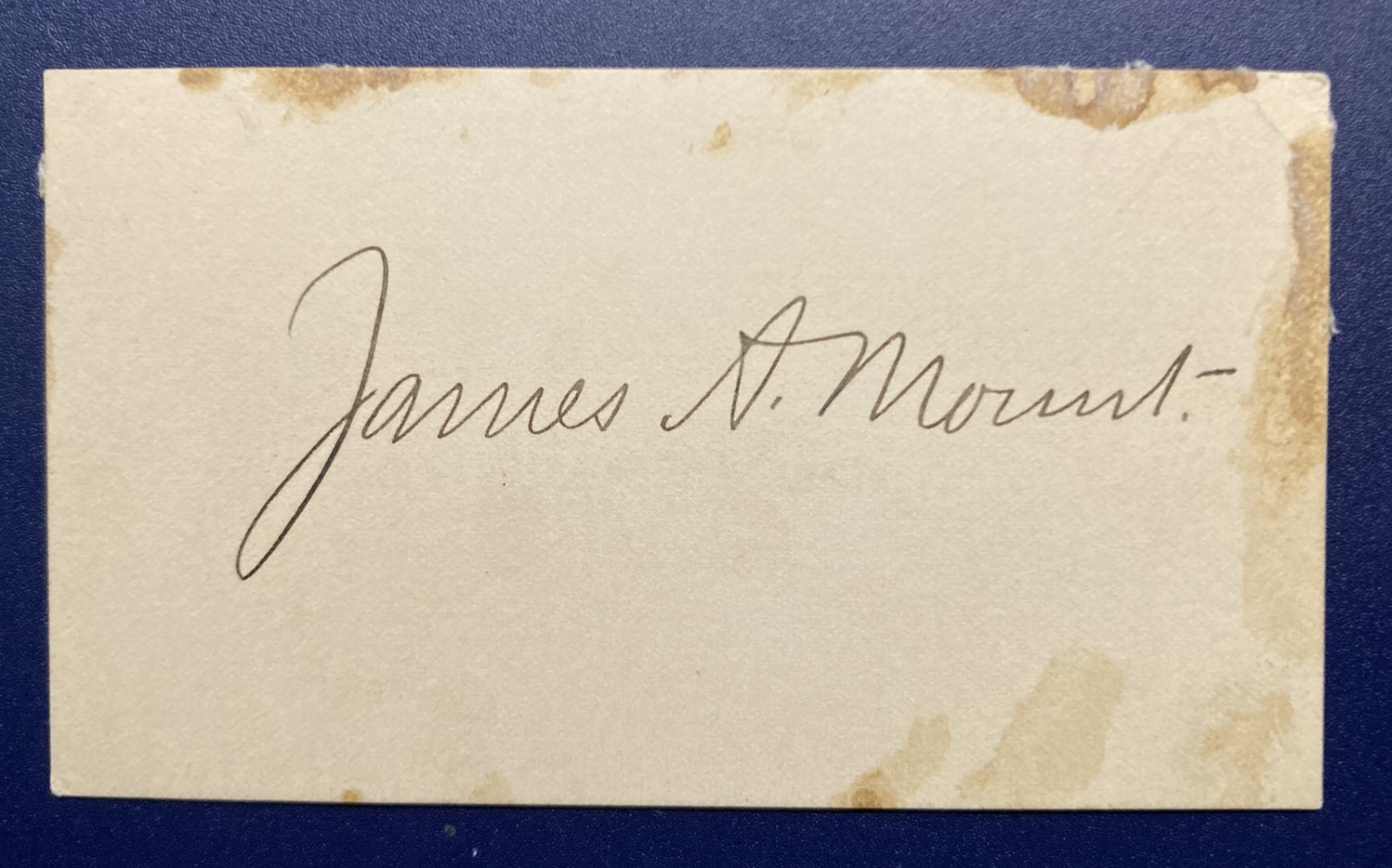 JAMES A. MOUNT-Autographed Signature-Gov. Indiana-Civil War-Union Sgt. -Scarce JAMES A. MOUNT-Autographed Signature-Gov. Indiana-Civil War-Union Sgt. -Scarce