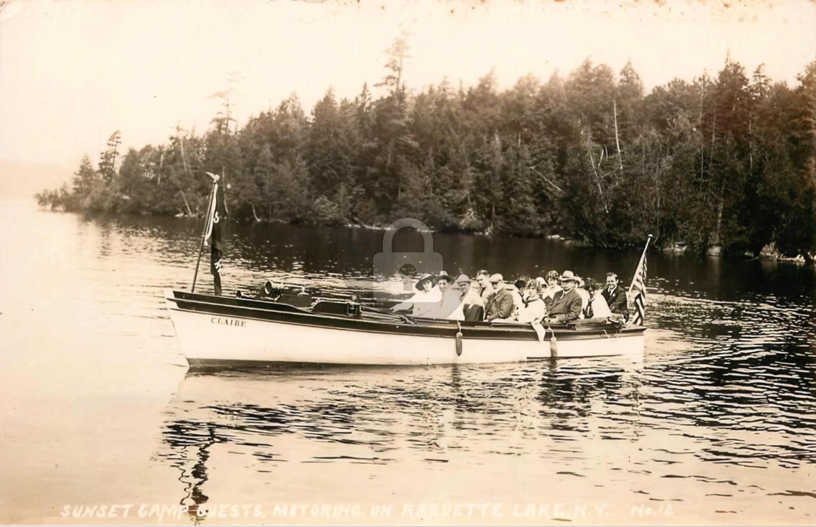 New York NY Raquette Lake Sunset Camp Motorboating 1910s RPPC Postcard COPY New York NY Raquette Lake Sunset Camp Motorboating 1910s RPPC Postcard COPY