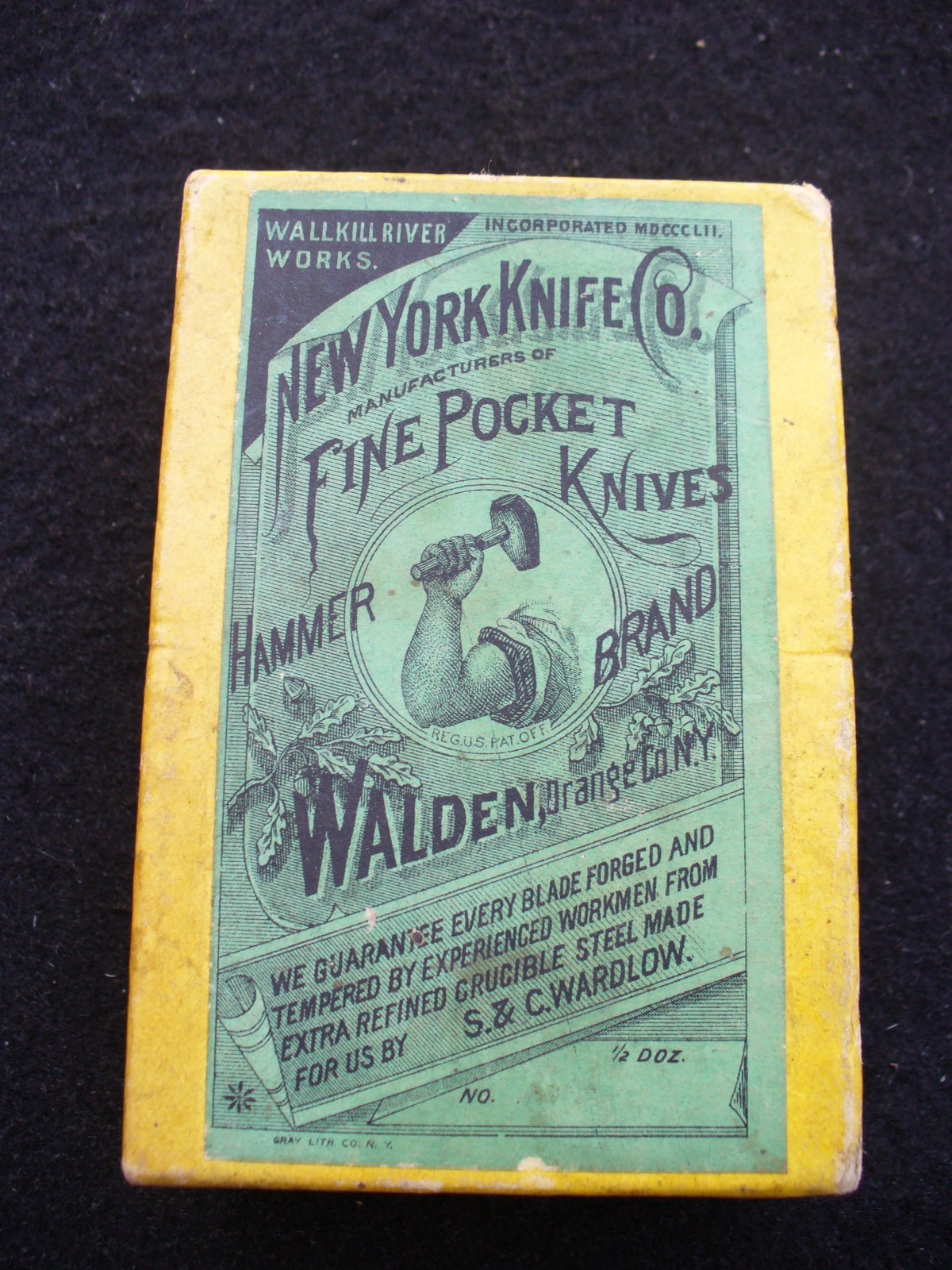 Vintage New York Knife Co. Hammer Brand Walden, Orange County NY Knife Box RARE Vintage New York Knife Co. Hammer Brand Walden, Orange County NY Knife Box RARE