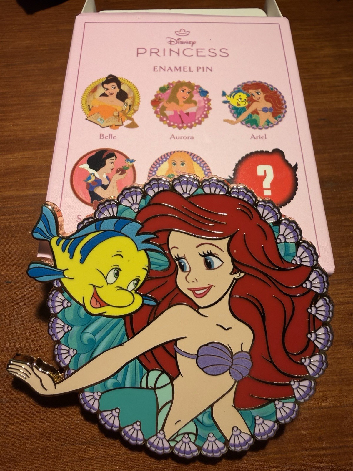 Pink Al A Mode Disney Princess Jumbo Pin Ariel & Flounder/The Little Mermaid Pink Al A Mode Disney Princess Jumbo Pin Ariel & Flounder/The Little Mermaid