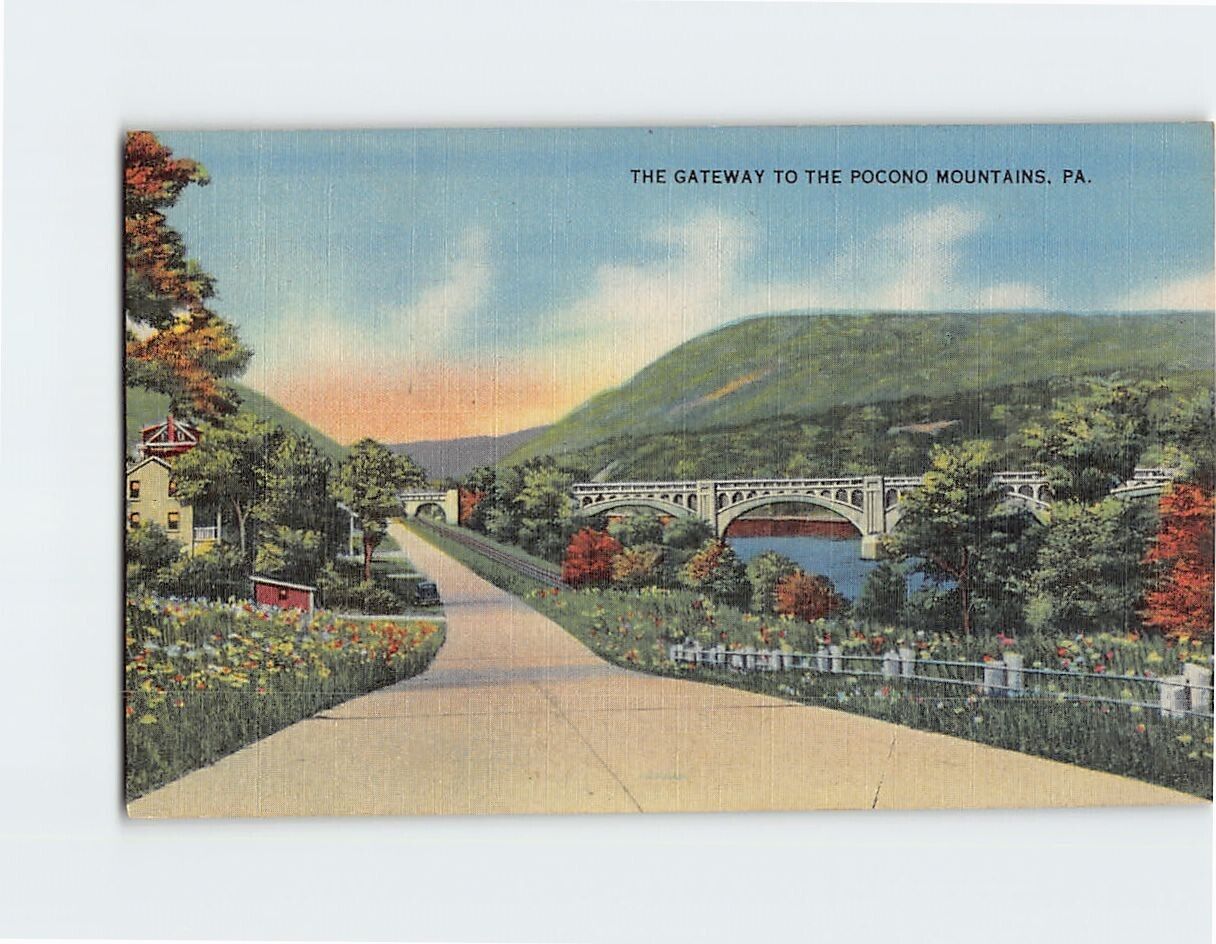 Postcard The Gateway to Pocono Mountains Pennsylvania USA