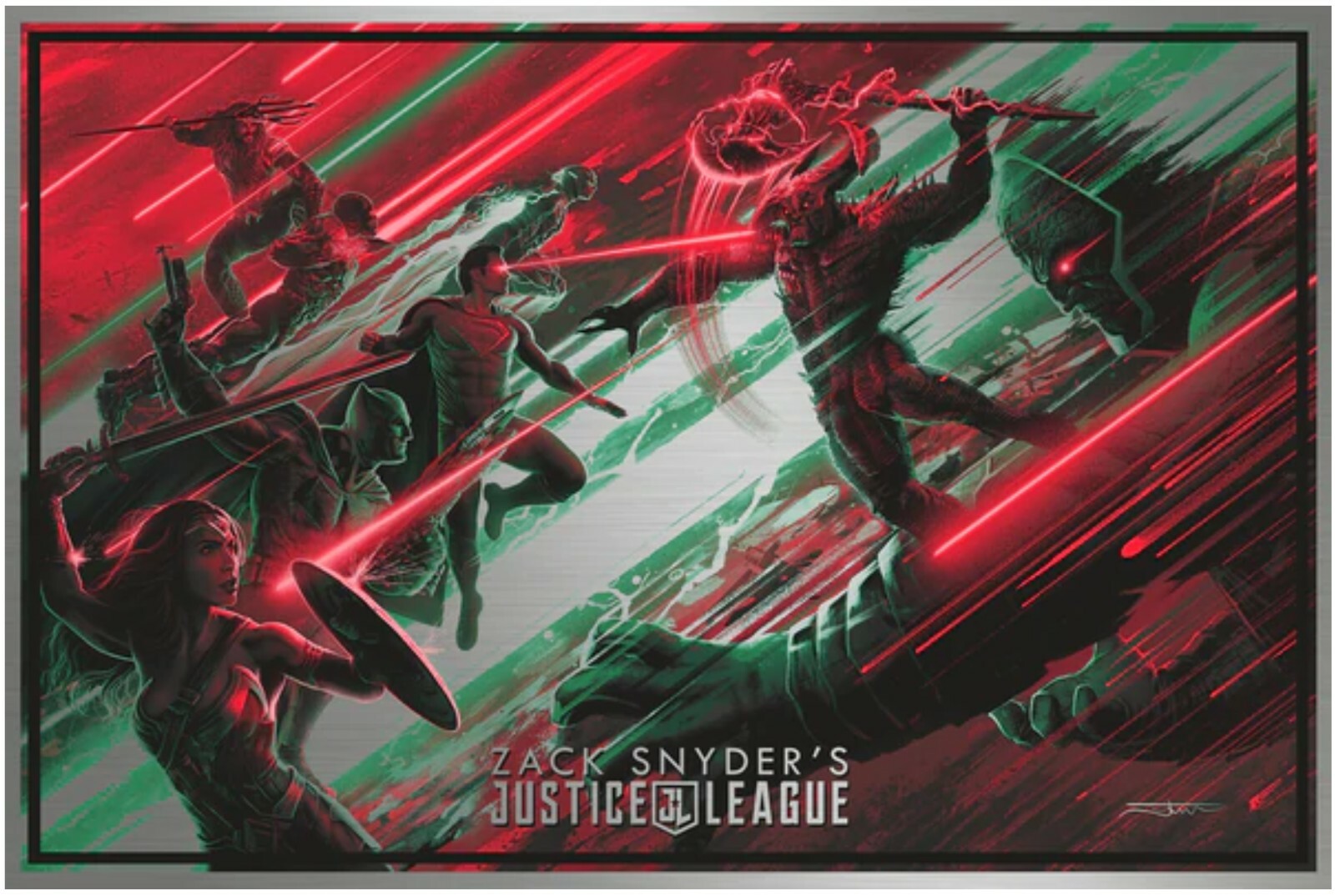 Zack Snyder\'s Justice League Aluminum Print - Juan Ramos - Bottleneck Gallery