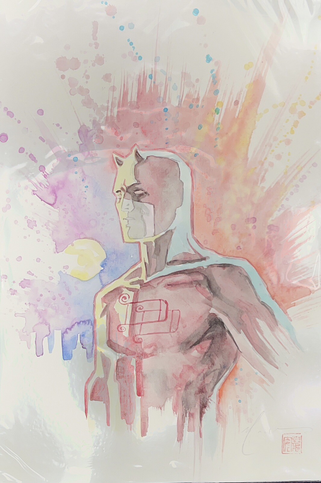 Original Watercolor Daredevil By David Mack Original Watercolor Daredevil By David Mack