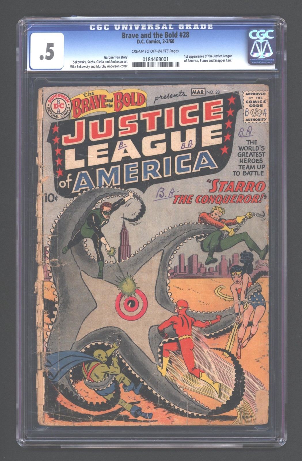 Brave and the Bold 28 CGC .5 1960 1st App Justice League of America Brave and the Bold 28 CGC .5 1960 1st App Justice League of America