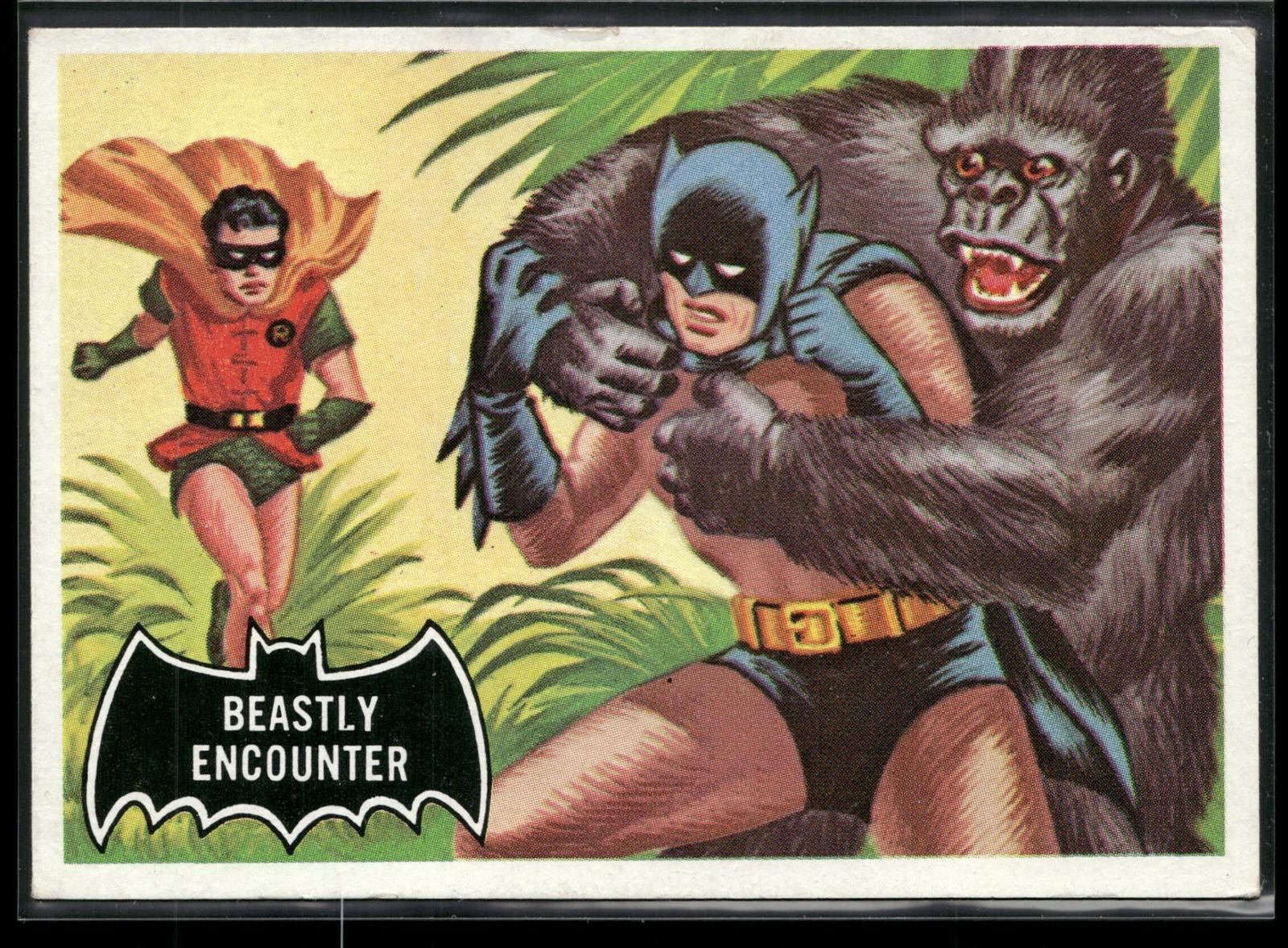 1966 Topps Batman (Black Bat Logo) Beastly Encounter Card #50 1966 Topps Batman (Black Bat Logo) Beastly Encounter Card #50
