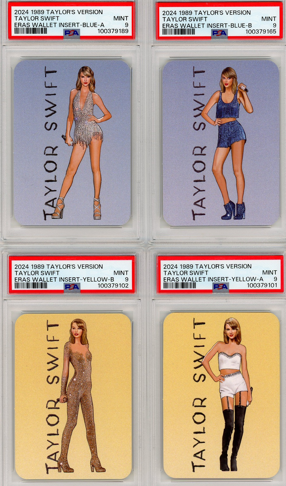 Taylor Swift 2024 1989 Taylor’s Version Eras Tour Insert Complete Set (8) PSA 9 Taylor Swift 2024 1989 Taylor’s Version Eras Tour Insert Complete Set (8) PSA 9