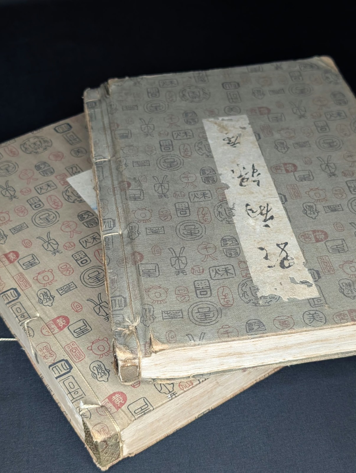 Antique Japanese Kasenroku Books Set of 2 Taisho Era Calligraphy Music