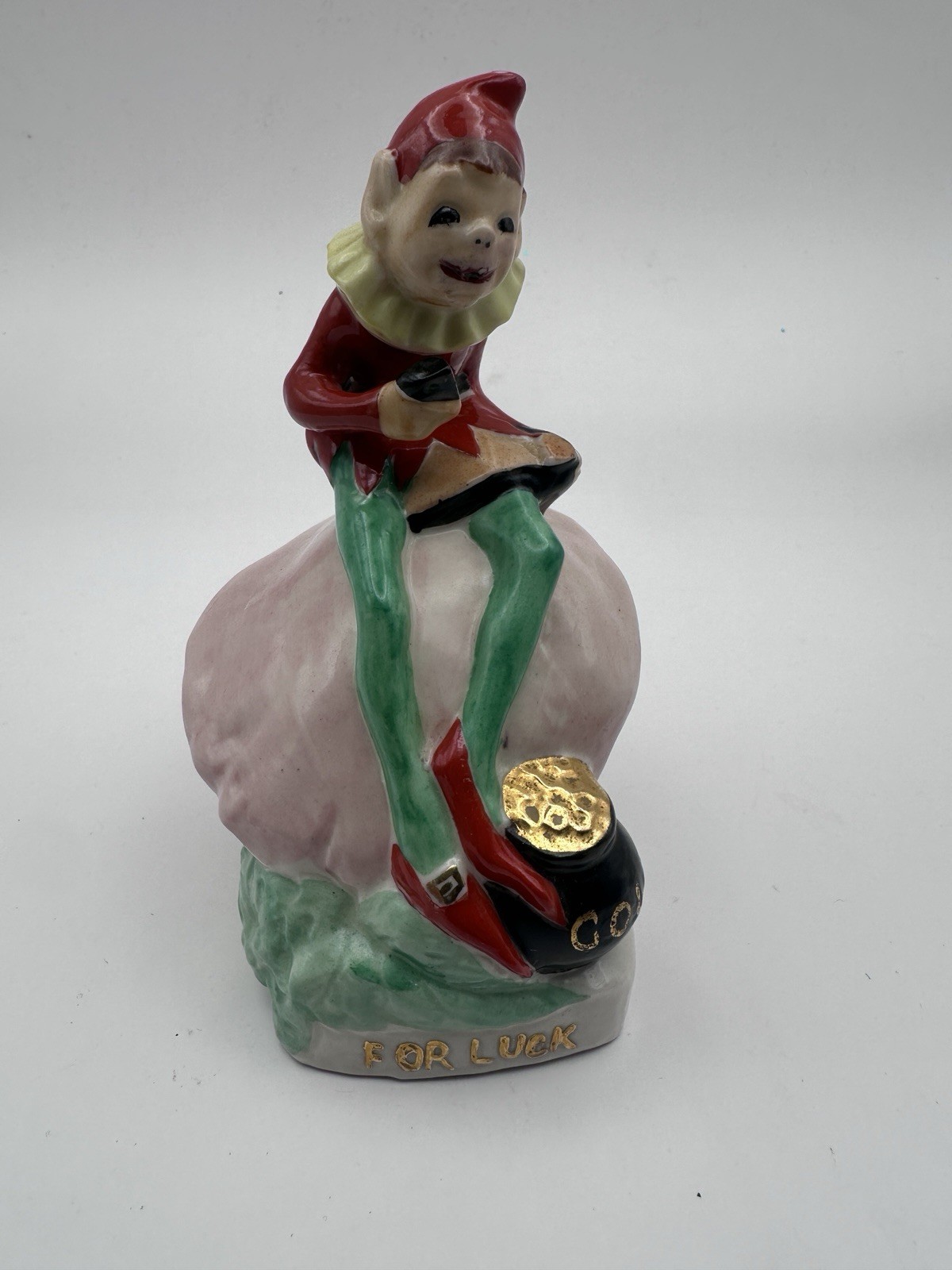 Belleek Irish Vintage RARE Leprechaun Painted 5-1/4” Elf, Knome Belleek Irish Vintage RARE Leprechaun Painted 5-1/4” Elf, Knome
