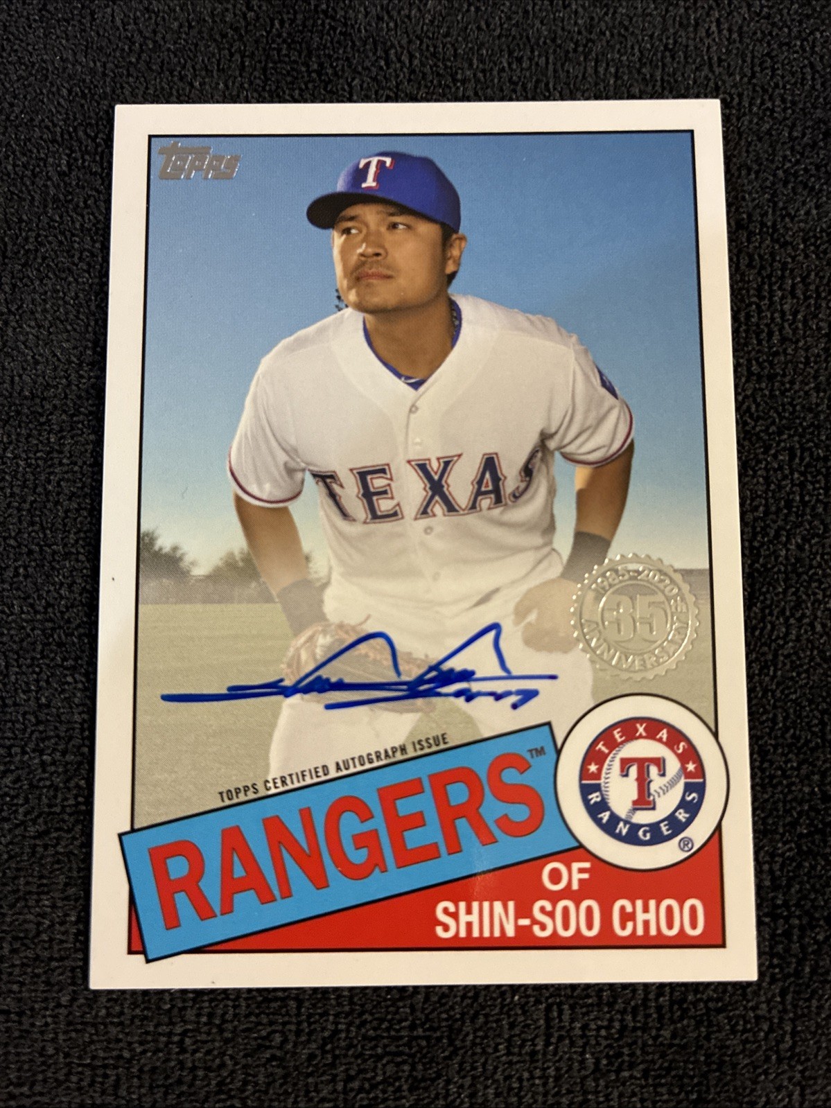 2020 Topps Shin-Soo Choo On Card Auto 35th Anniversary Autograph #85A-SC 2020 Topps Shin-Soo Choo On Card Auto 35th Anniversary Autograph #85A-SC