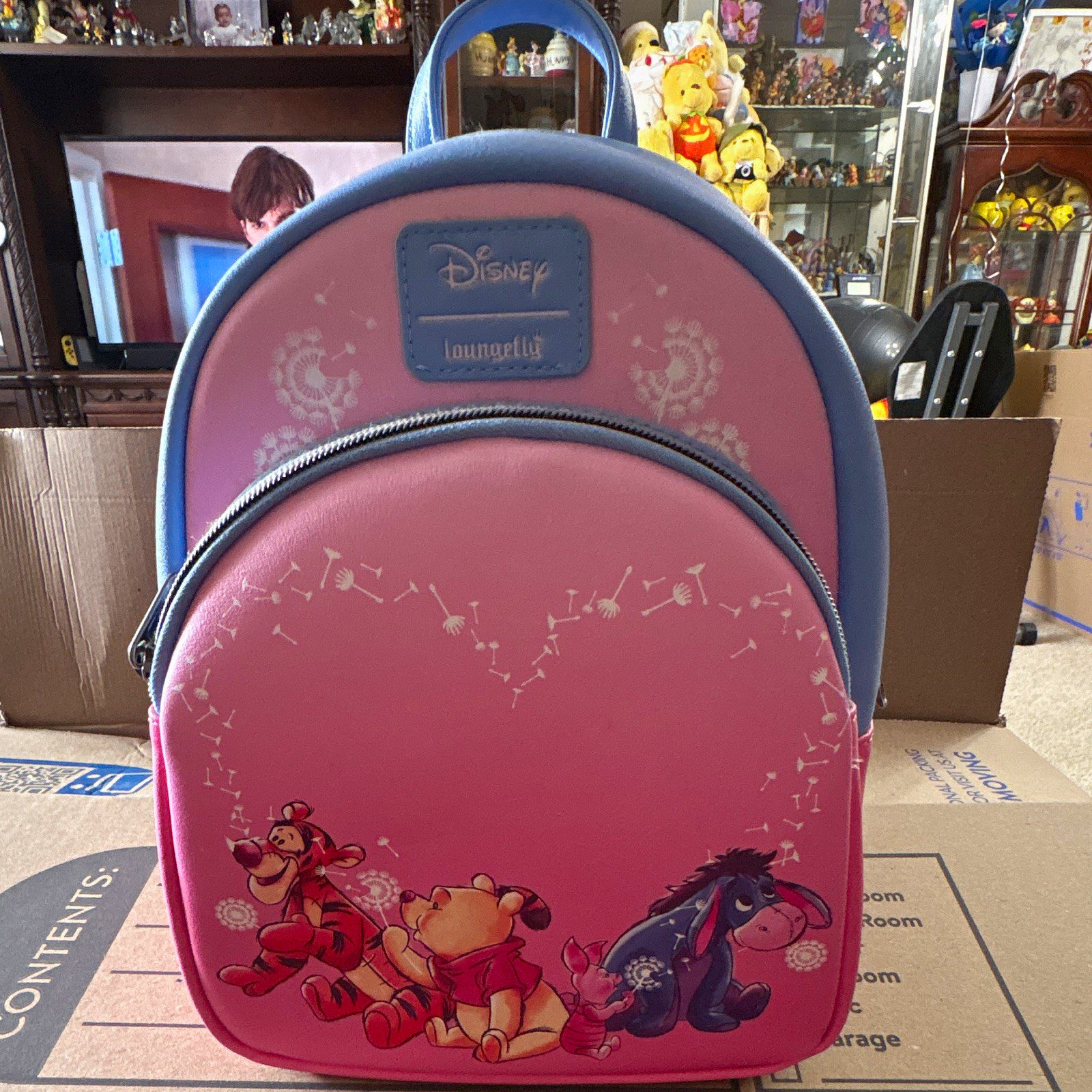 Loungefly Disney Winnie the Pooh Mini Backpack Purse, Pink Blue Loungefly Disney Winnie the Pooh Mini Backpack Purse, Pink Blue