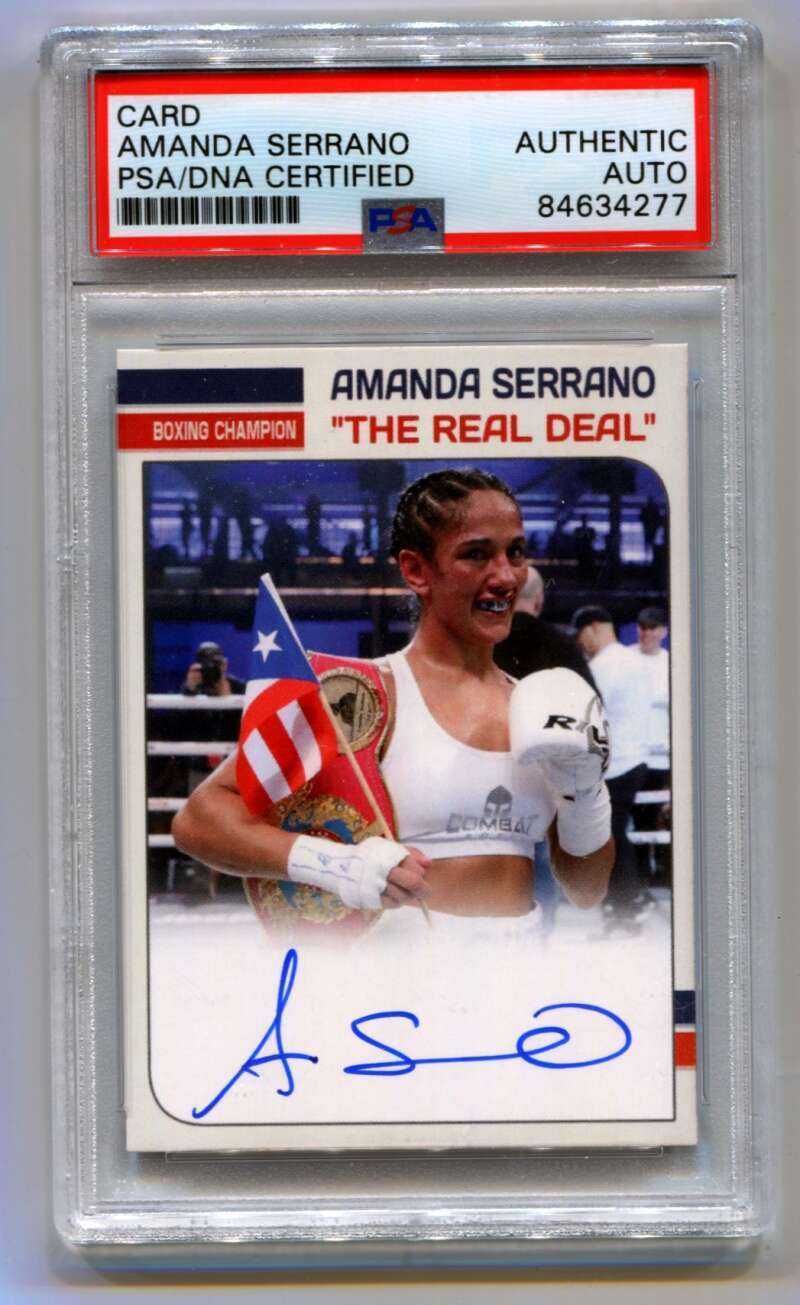 Amanda Serrano The Real Deal Custom Card Boxing Champion Signed Auto PSA DNA