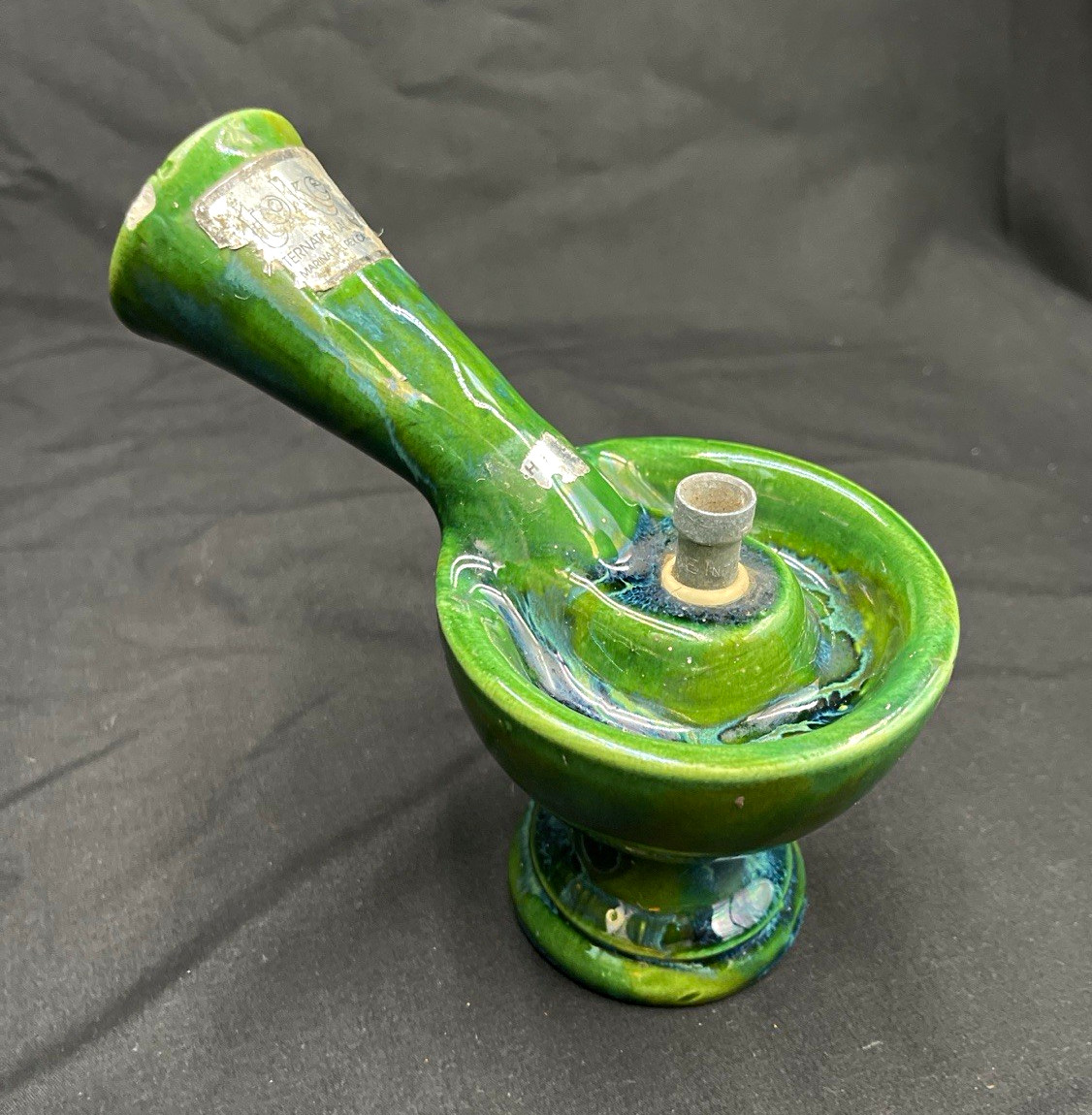 Vintage 1970’s Toke International Green & Blue Ceramic Tobacco water Pipe bong Vintage 1970’s Toke International Green & Blue Ceramic Tobacco water Pipe bong
