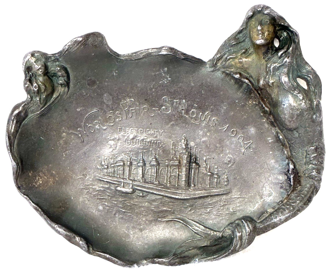 Holy Grail Worlds Fair Ashtray 1904 St Louis MERMAID Electricity Building Metal Holy Grail Worlds Fair Ashtray 1904 St Louis MERMAID Electricity Building Metal