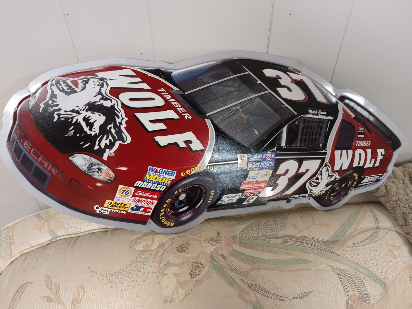 NASCAR BUSH SERIES -TIMBER WOLF RACING METAL SIGN 1998-NOS- MINT NASCAR BUSH SERIES -TIMBER WOLF RACING METAL SIGN 1998-NOS- MINT
