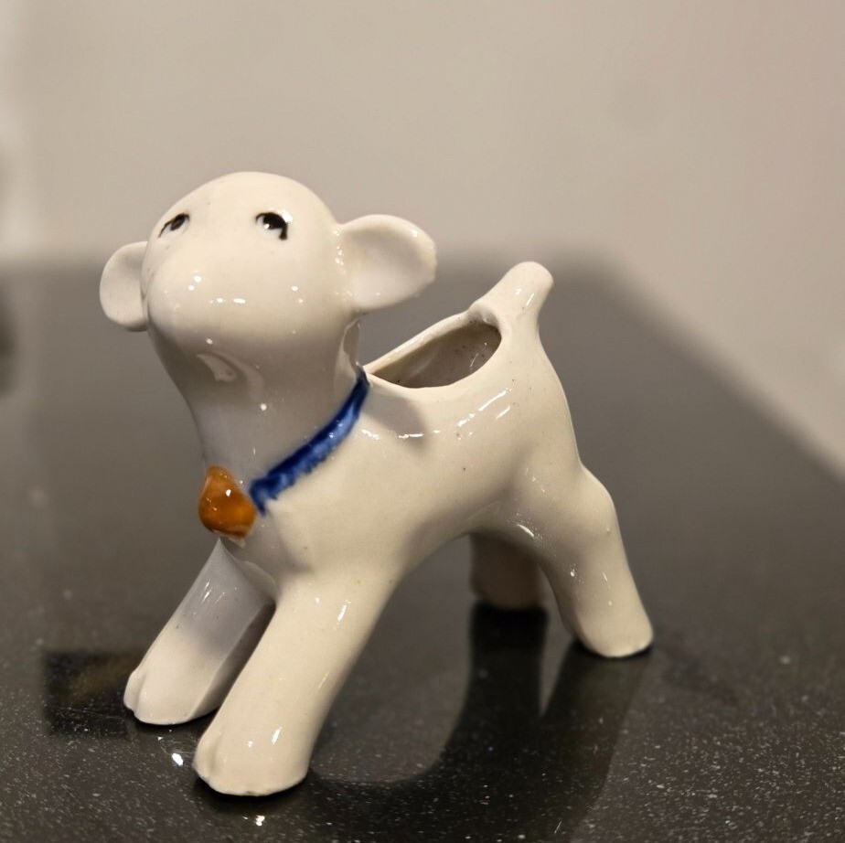 VTG mini planter Lamb Occupied Japan Calf toothpick holder Adorable ceramic VTG mini planter Lamb Occupied Japan Calf toothpick holder Adorable ceramic