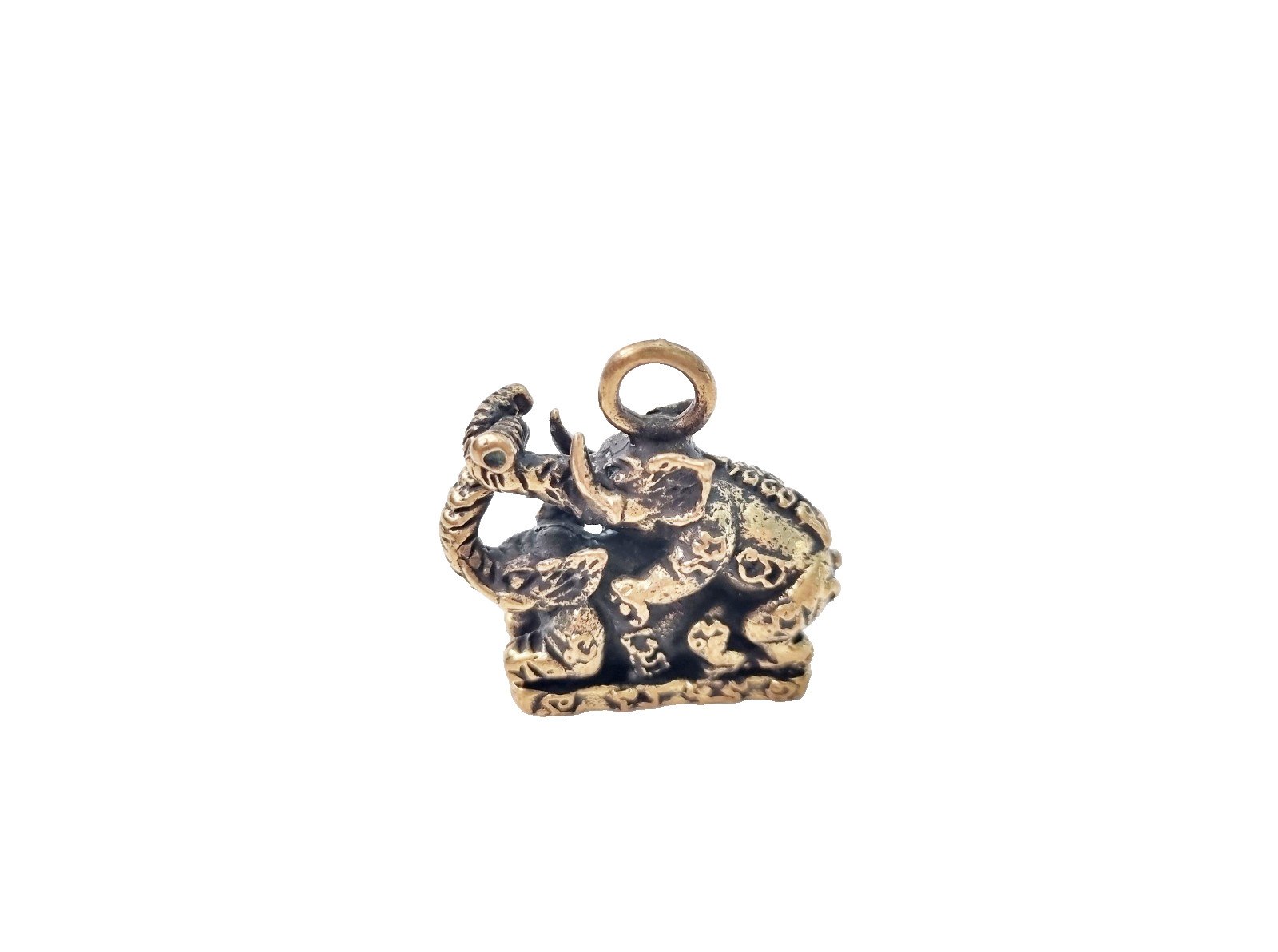 Gold Mating Elephant Couples Duo Figurine Pendant Lucky Love Lover Success Mini Gold Mating Elephant Couples Duo Figurine Pendant Lucky Love Lover Success Mini