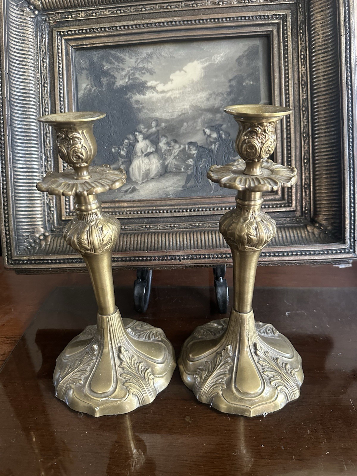 Vintage Candle Holder BAROQUE STYLE ALTAR Bronze French heavy 10tall Vintage Candle Holder BAROQUE STYLE ALTAR Bronze French heavy 10tall