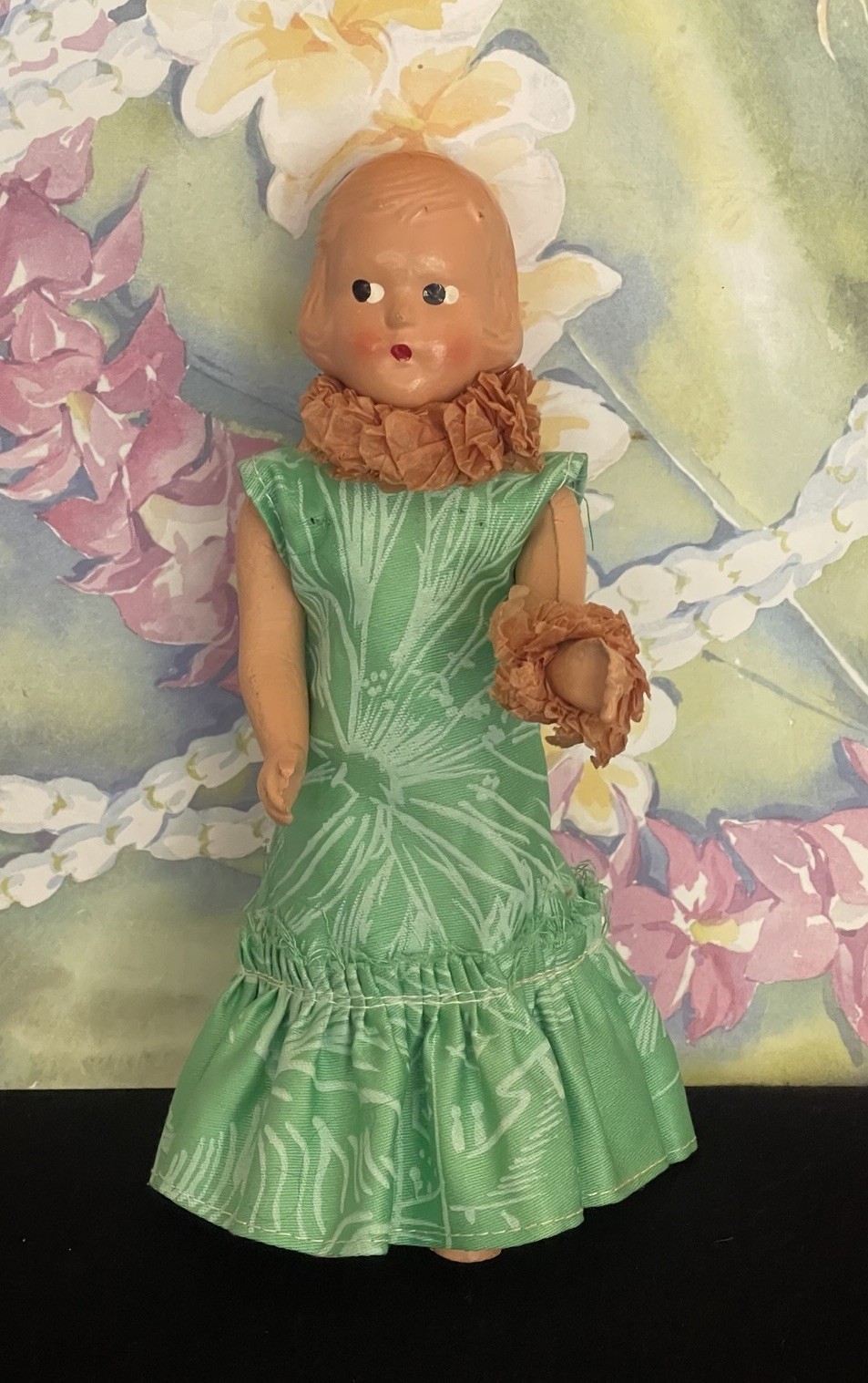 Vintage/Antique Bisque Hawaiian Hula Doll W/MuuMuu & Crepe Leis Hawaii Rare Vintage/Antique Bisque Hawaiian Hula Doll W/MuuMuu & Crepe Leis Hawaii Rare