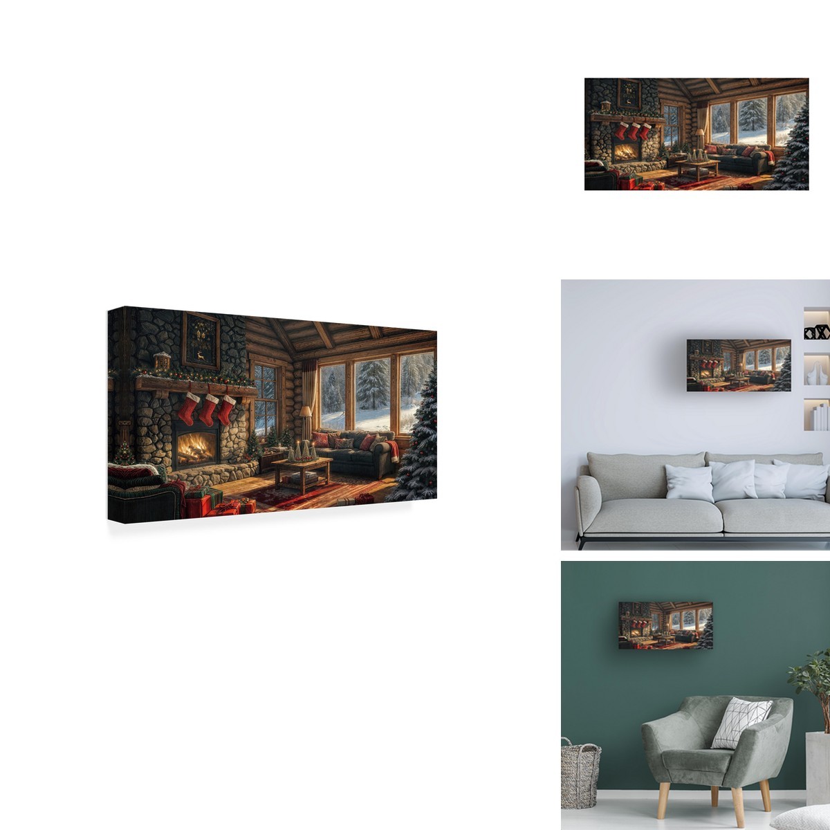 Trademark Fine Art Christmas Morning at the Lodge Wrapped Canvas Wall Art 16x32 Trademark Fine Art Christmas Morning at the Lodge Wrapped Canvas Wall Art 16x32