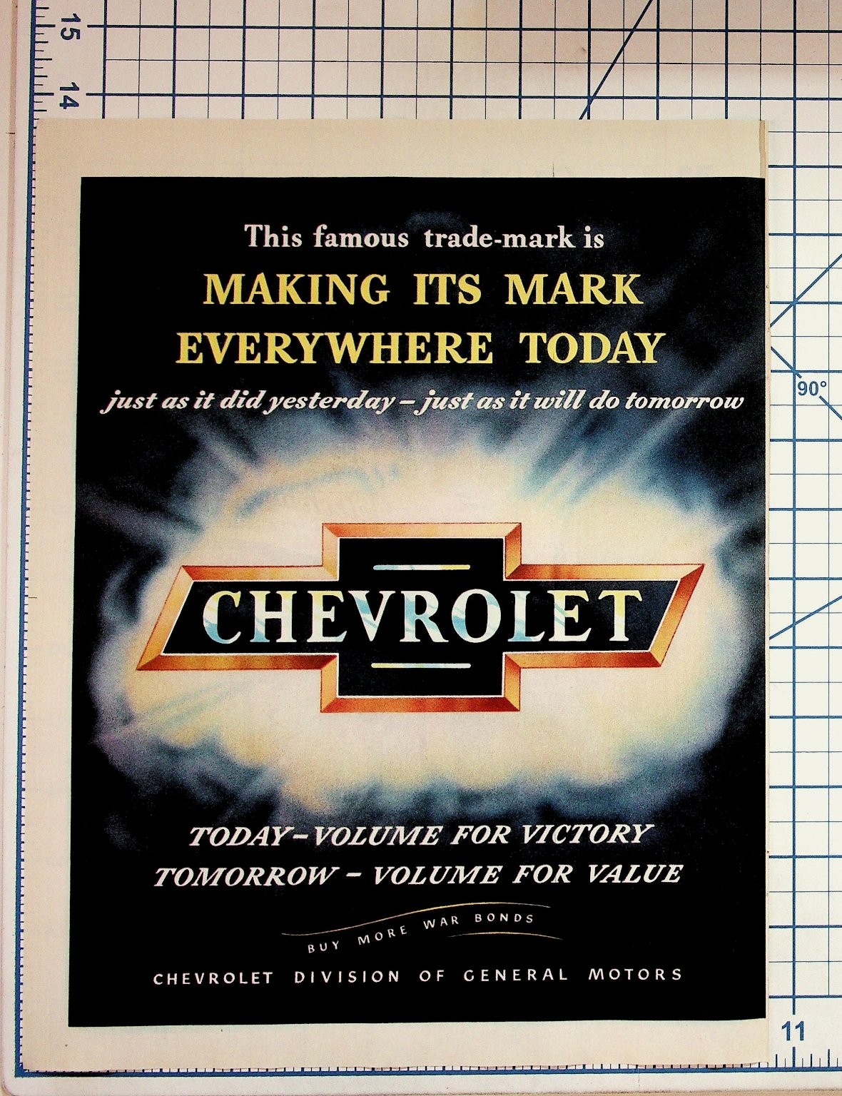 Vintage 1940s Chevrolet War Bonds Ad WWII Era Auto Ephemera Print Vintage 1940s Chevrolet War Bonds Ad WWII Era Auto Ephemera Print