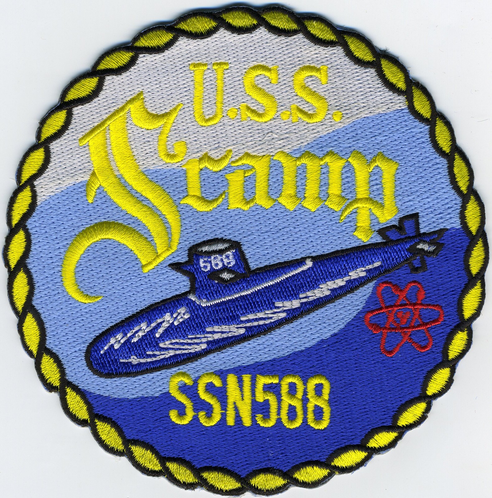 USS Scamp SSN 588 - Ship's Crest BC Patch Cat No C5602 USS Scamp SSN 588 - Ship's Crest BC Patch Cat No C5602
