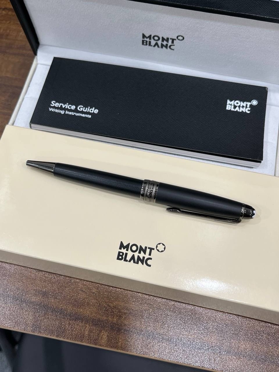 Meisterstück 164 Matte Black Ballpoint Pen Platinum Trim New Box MB Meisterstück 164 Matte Black Ballpoint Pen Platinum Trim New Box MB
