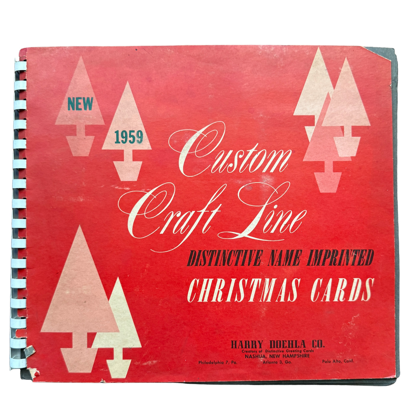 Vintage 1959 Harry Doehla Christmas Card Salesman Sample Album Custom Craft Rare