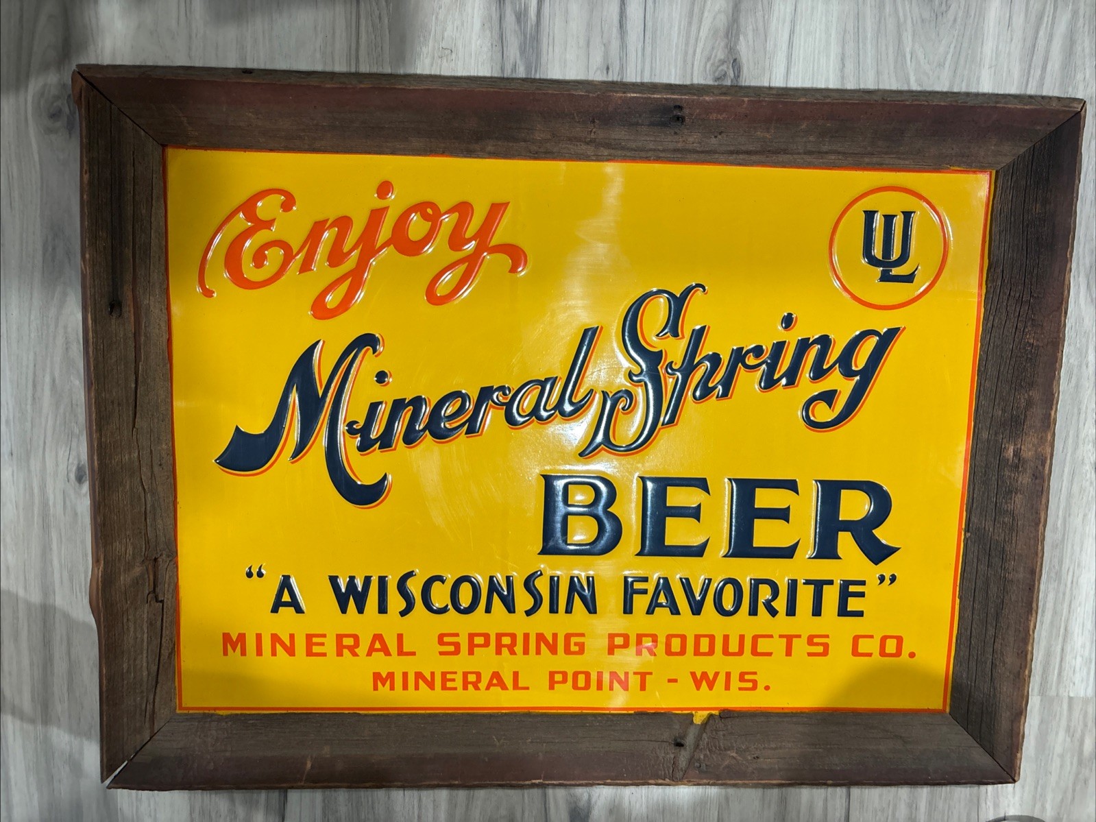 Vintage Mineral Spring Beer Sign Vintage Mineral Spring Beer Sign