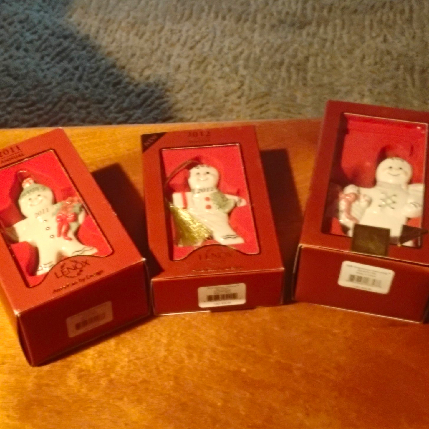 Lenox Annual Gingerbread Man Christmas Hanging Ornament Lot 2008 2011 2012