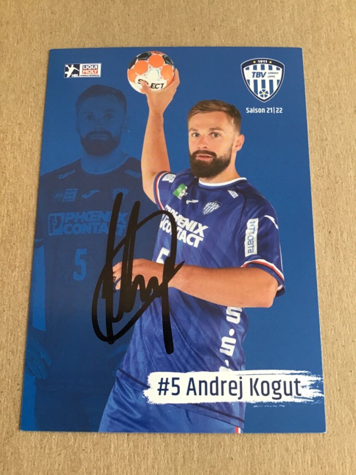 Andrej Kogut, Germany 🇩🇪 Handball TBV Lemgo 2021/22 hand signed 