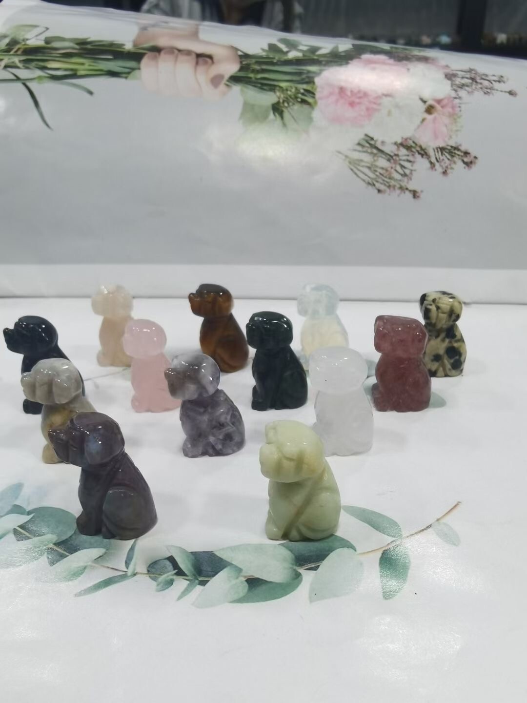 5pc Wholesale Natural mix Quartz carved crystal mini dog skull reiki random 5pc Wholesale Natural mix Quartz carved crystal mini dog skull reiki random