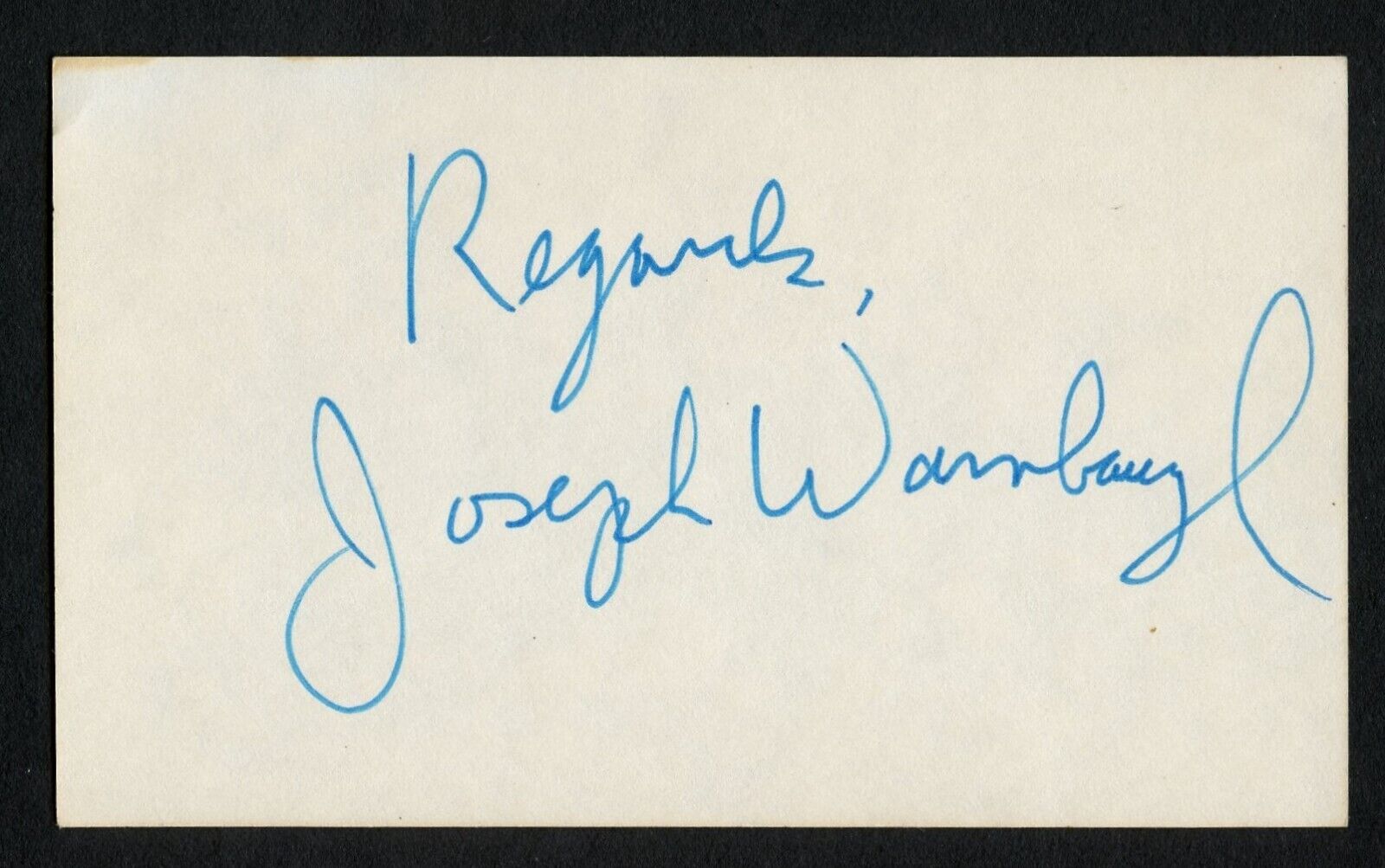 Joseph Wambaugh signed autograph Vintage 3x5 Hollywood: Writer Grand Master