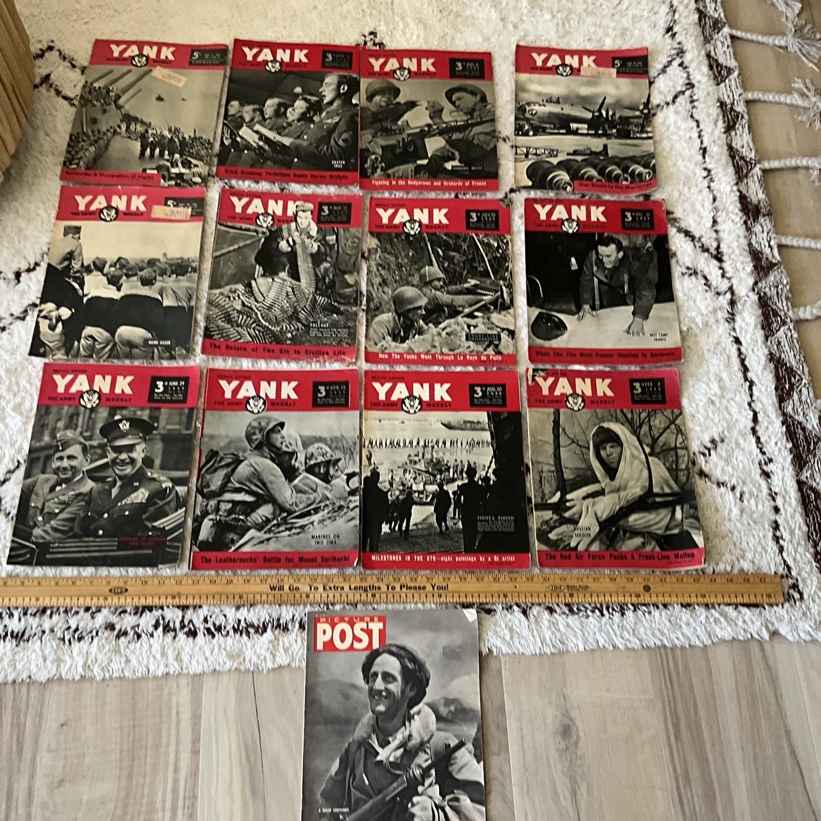 13 Yank Post Army Magazine 1945 Weekly WWII Military Lot Vintage rough 13 Yank Post Army Magazine 1945 Weekly WWII Military Lot Vintage rough
