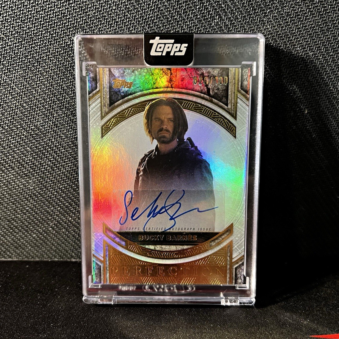 2025 Topps Marvel The Collector — Bucky Barnes (Sebastian Stan) AUTO /100 2025 Topps Marvel The Collector — Bucky Barnes (Sebastian Stan) AUTO /100