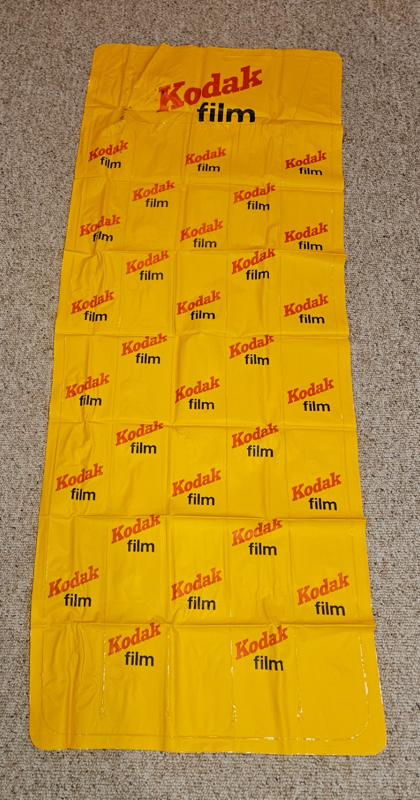 Vintage Kodak Film Inflatable Pool Float Yellow Retro Advertising Mat 80s 90s