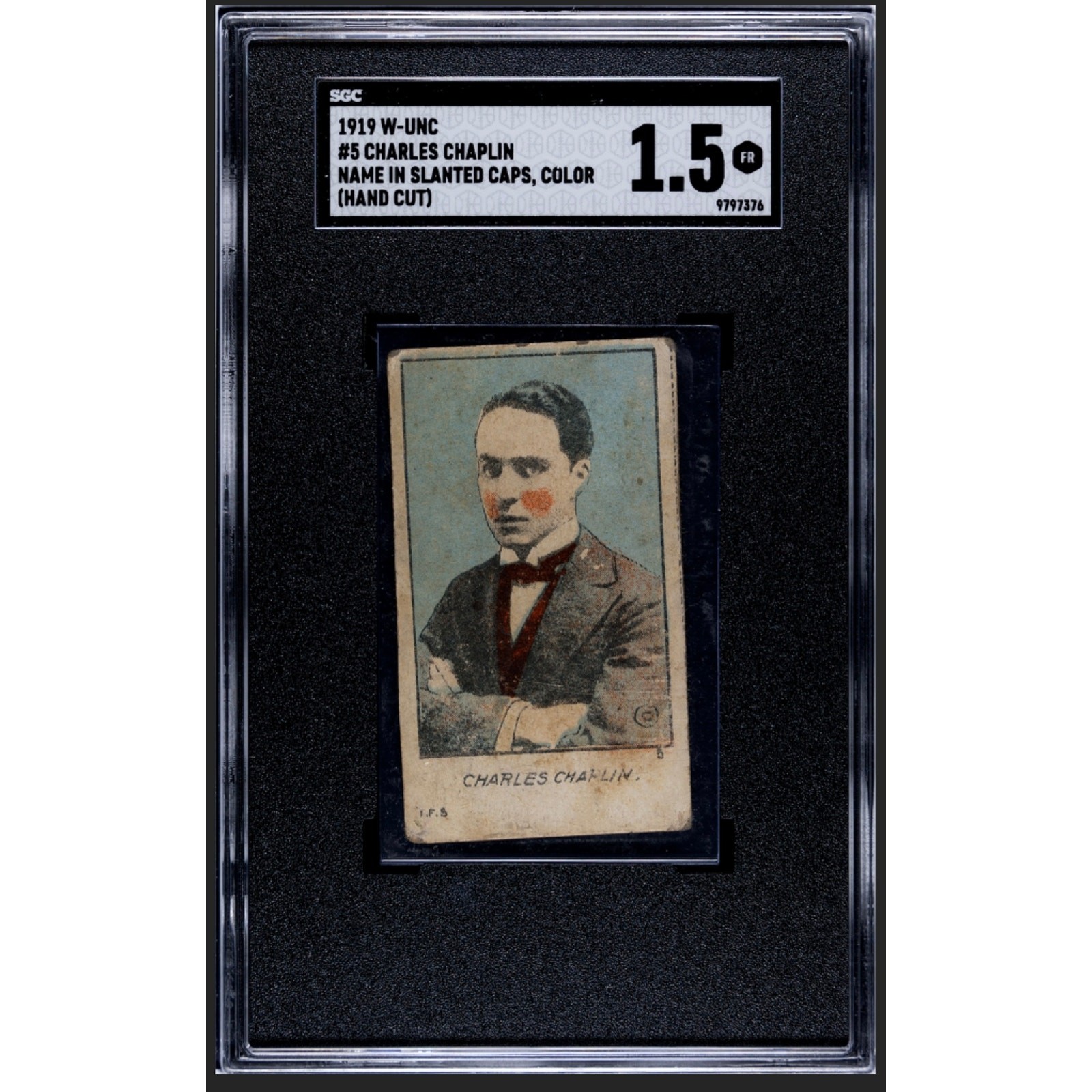 1919 W-UNC Charlie Chaplin Strip Card SGC 1.5, Charles Chaplin Slanted, 2 Graded 1919 W-UNC Charlie Chaplin Strip Card SGC 1.5, Charles Chaplin Slanted, 2 Graded
